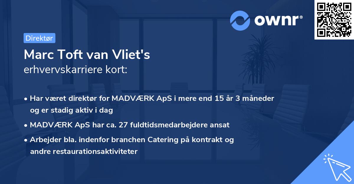 Marc Toft van Vliet's erhvervskarriere kort