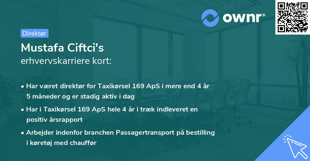 Mustafa Ciftci's erhvervskarriere kort