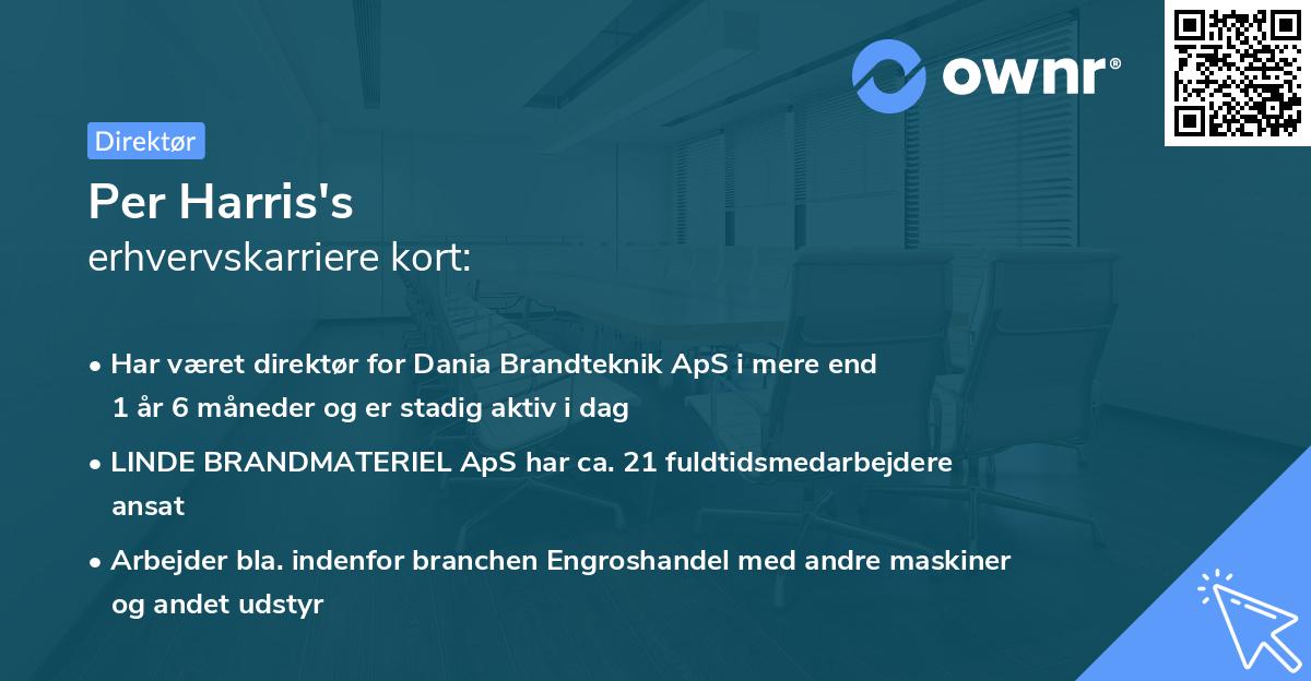 Per Harris's erhvervskarriere kort