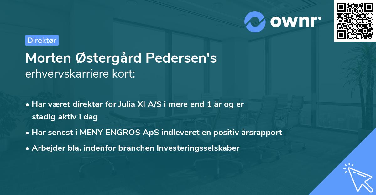 Morten Østergård Pedersen's erhvervskarriere kort