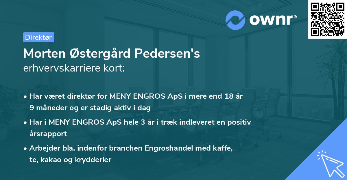 Morten Østergård Pedersen's erhvervskarriere kort