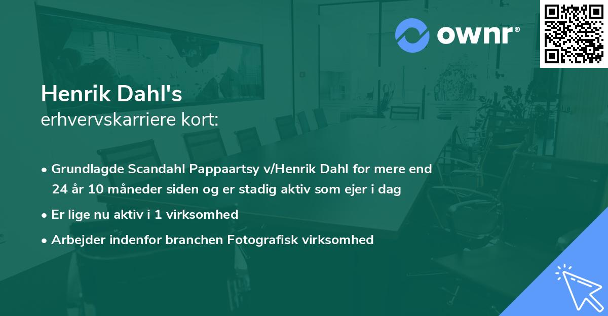 Henrik Dahl's erhvervskarriere kort