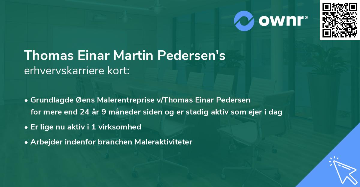 Thomas Einar Martin Pedersen's erhvervskarriere kort