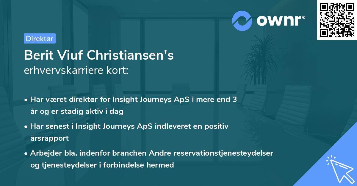 Berit Viuf Christiansen's erhvervskarriere kort