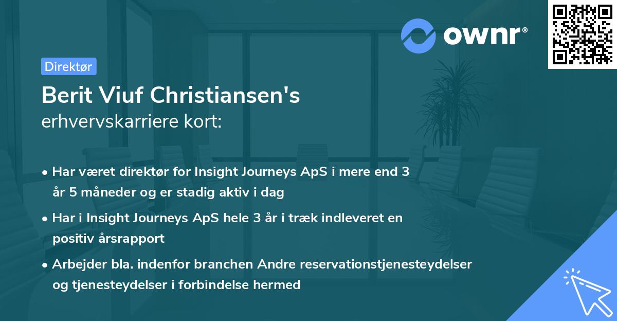 Berit Viuf Christiansen's erhvervskarriere kort