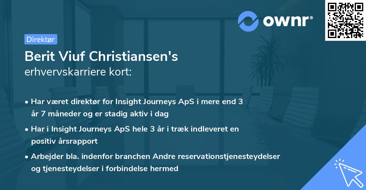 Berit Viuf Christiansen's erhvervskarriere kort