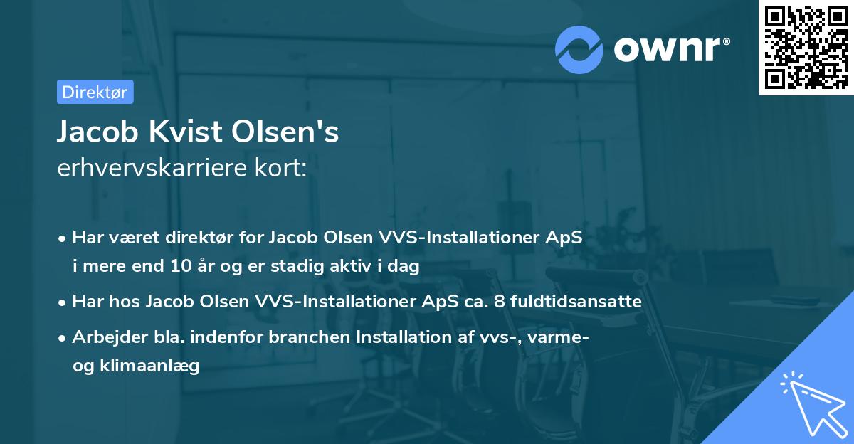 Jacob Kvist Olsen's erhvervskarriere kort