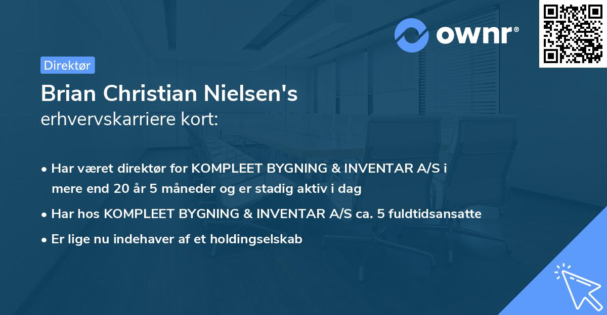 Brian Christian Nielsen's erhvervskarriere kort