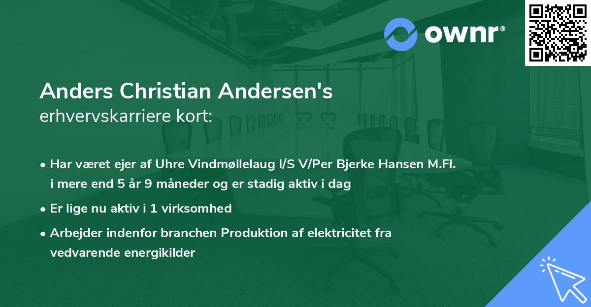 Anders Christian Andersen's erhvervskarriere kort