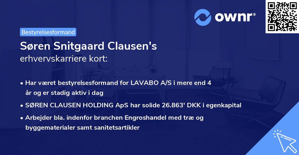 Søren Snitgaard Clausen's erhvervskarriere kort