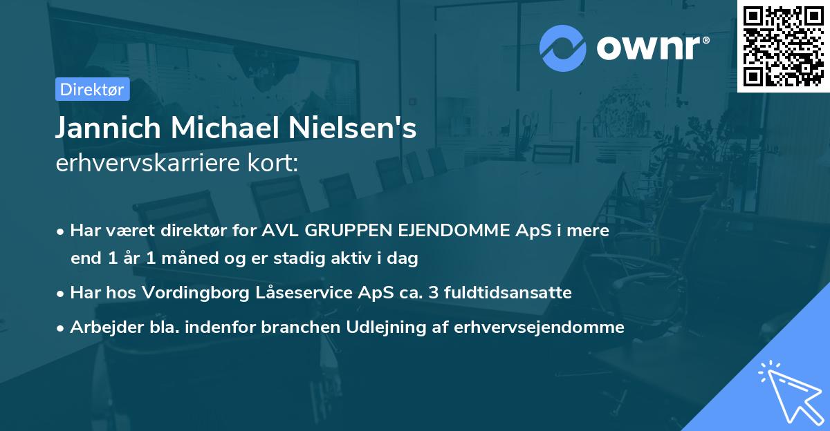 Jannich Michael Nielsen's erhvervskarriere kort