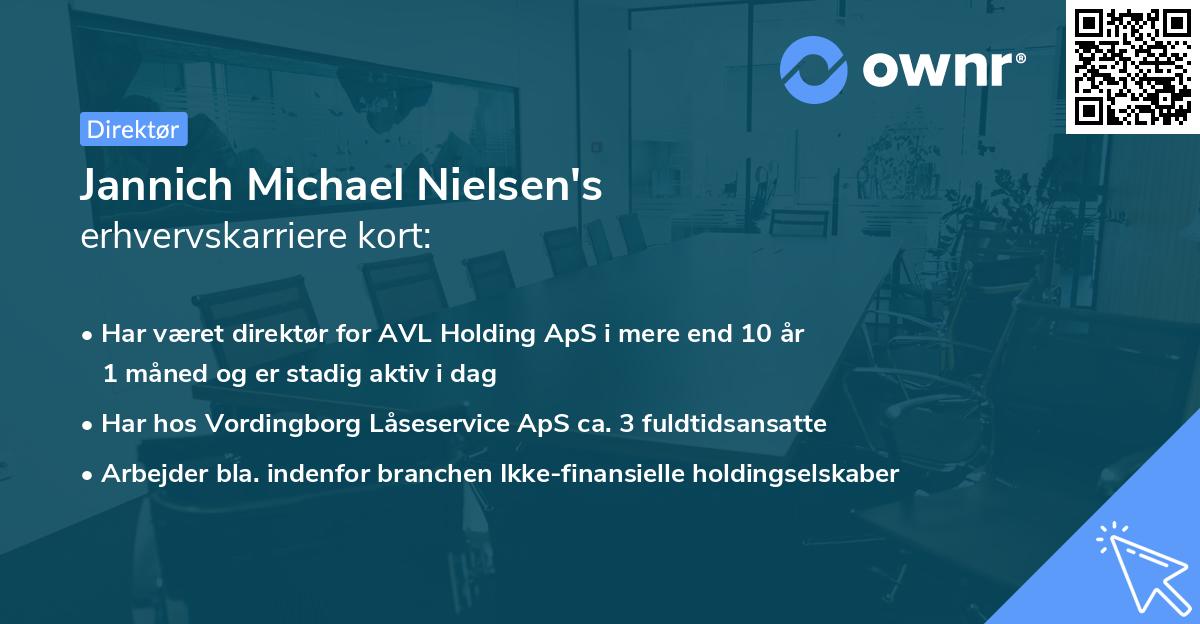 Jannich Michael Nielsen's erhvervskarriere kort