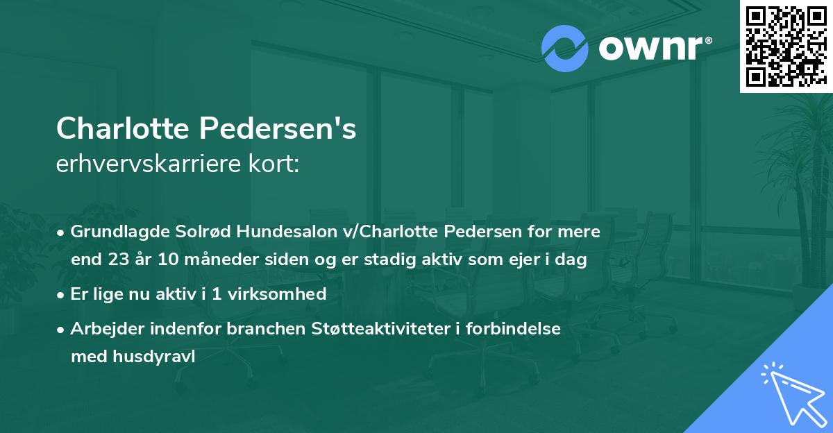 Charlotte Pedersen's erhvervskarriere kort