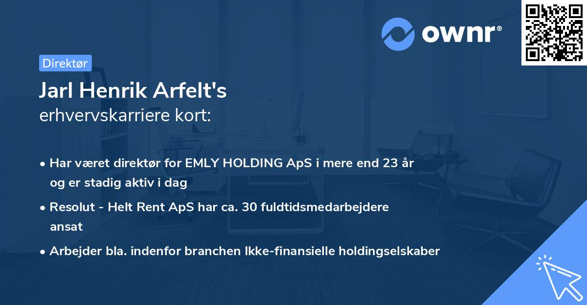 Jarl Henrik Arfelt's erhvervskarriere kort