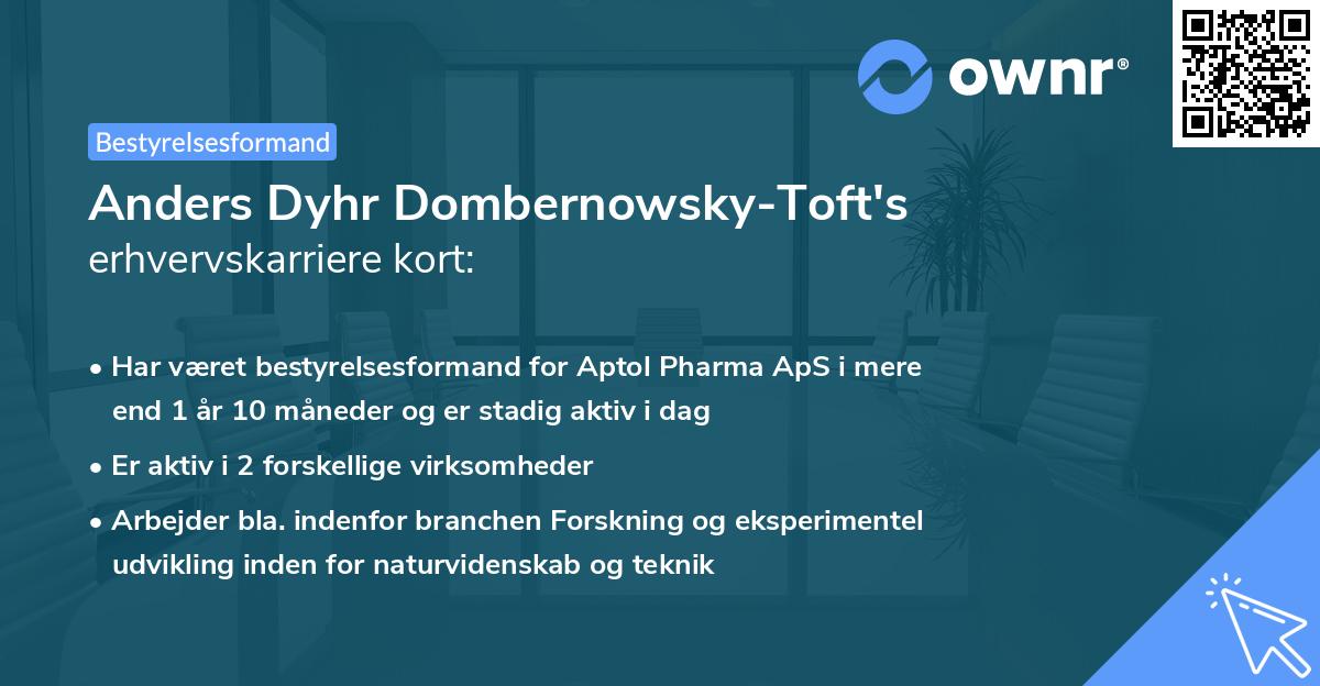 Anders Dyhr Dombernowsky-Toft's erhvervskarriere kort