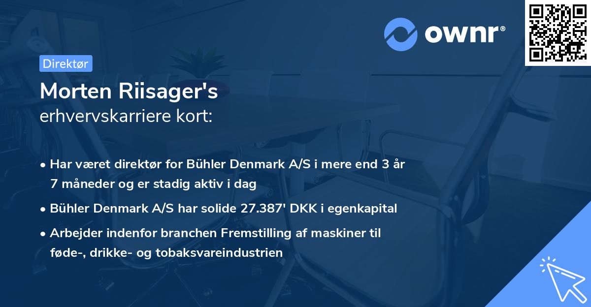 Morten Riisager's erhvervskarriere kort