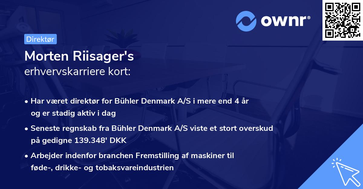 Morten Riisager's erhvervskarriere kort