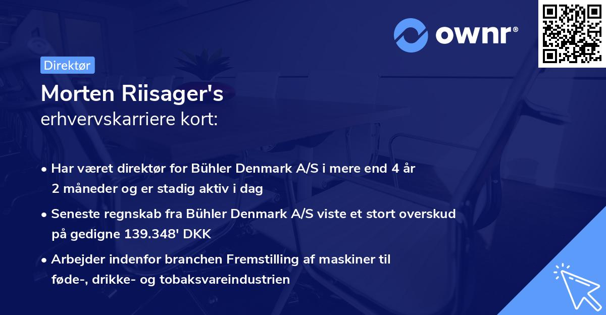 Morten Riisager's erhvervskarriere kort