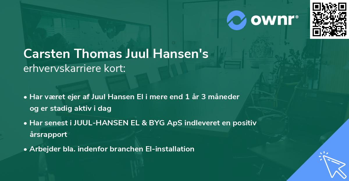 Carsten Thomas Juul Hansen's erhvervskarriere kort