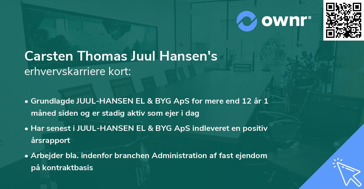 Carsten Thomas Juul Hansen's erhvervskarriere kort