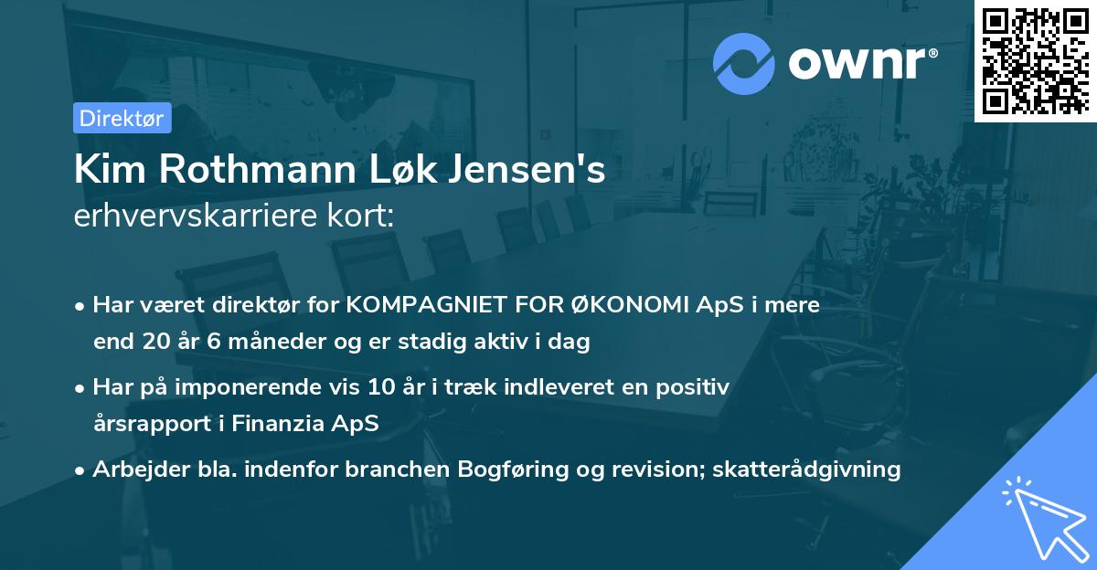 Kim Rothmann Løk Jensen's erhvervskarriere kort