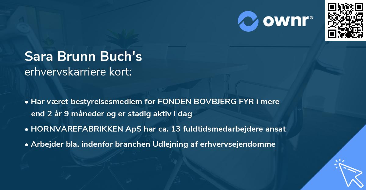 Sara Brunn Buch's erhvervskarriere kort