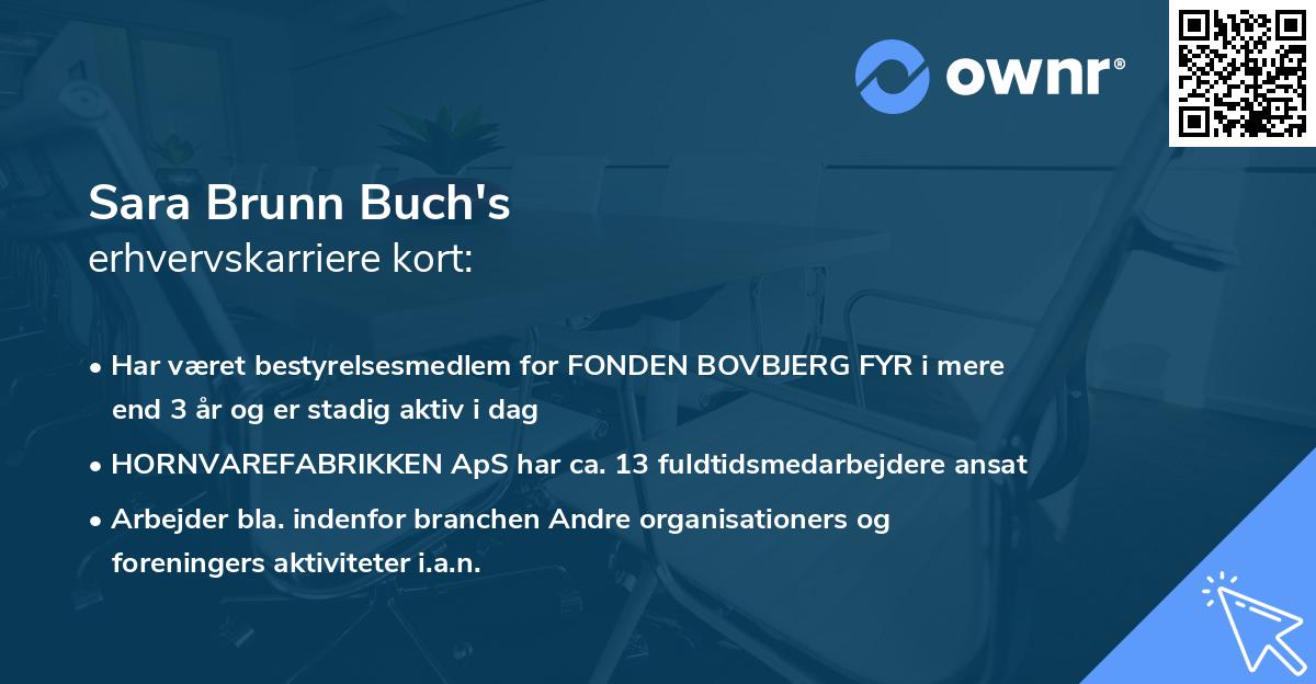 Sara Brunn Buch's erhvervskarriere kort