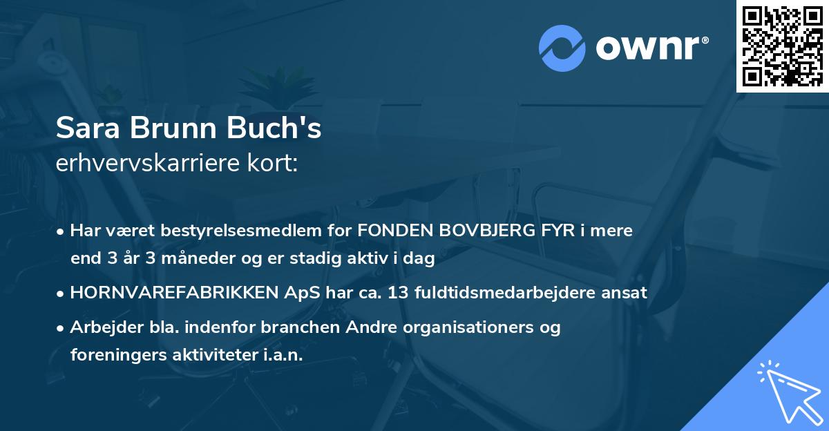 Sara Brunn Buch's erhvervskarriere kort