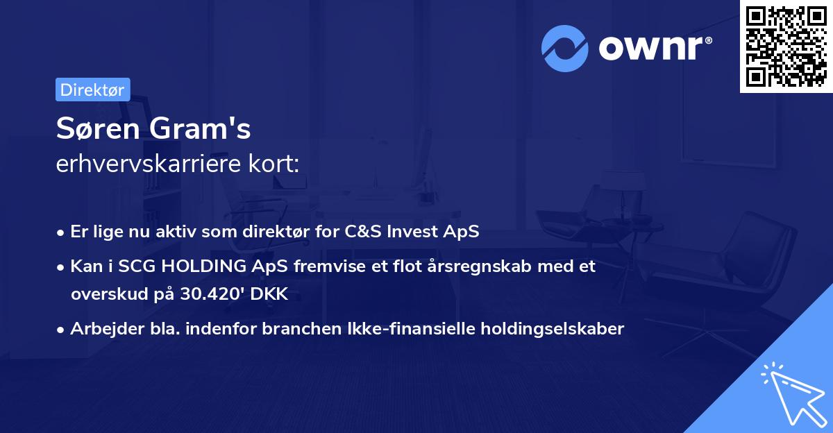 Søren Gram's erhvervskarriere kort