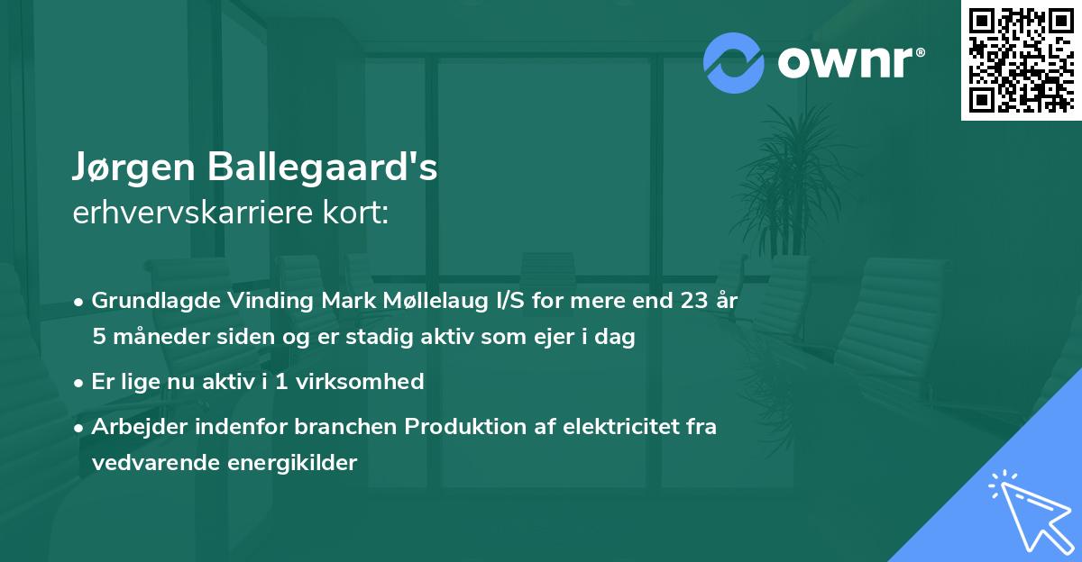 Jørgen Ballegaard's erhvervskarriere kort