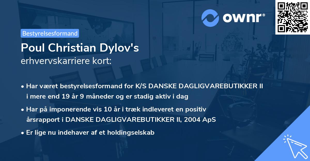 Poul Christian Dylov's erhvervskarriere kort