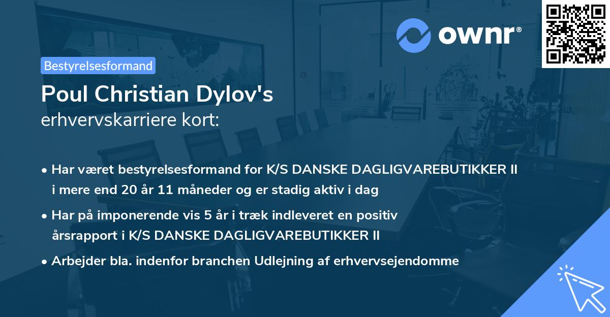 Poul Christian Dylov's erhvervskarriere kort