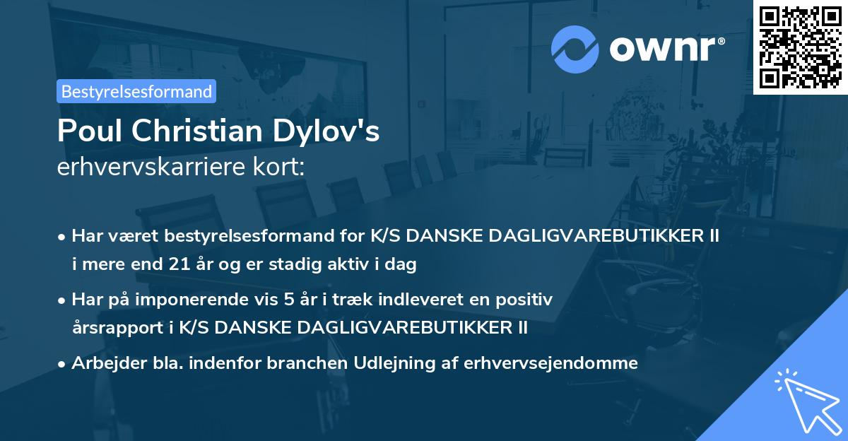 Poul Christian Dylov's erhvervskarriere kort