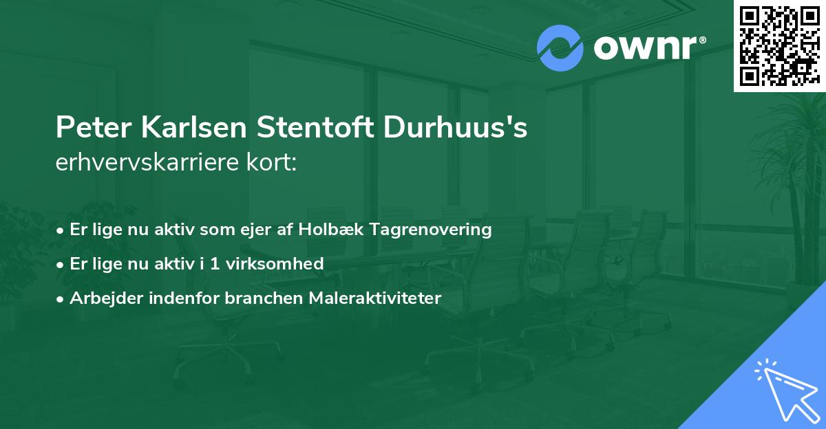 Peter Karlsen Stentoft Durhuus's erhvervskarriere kort