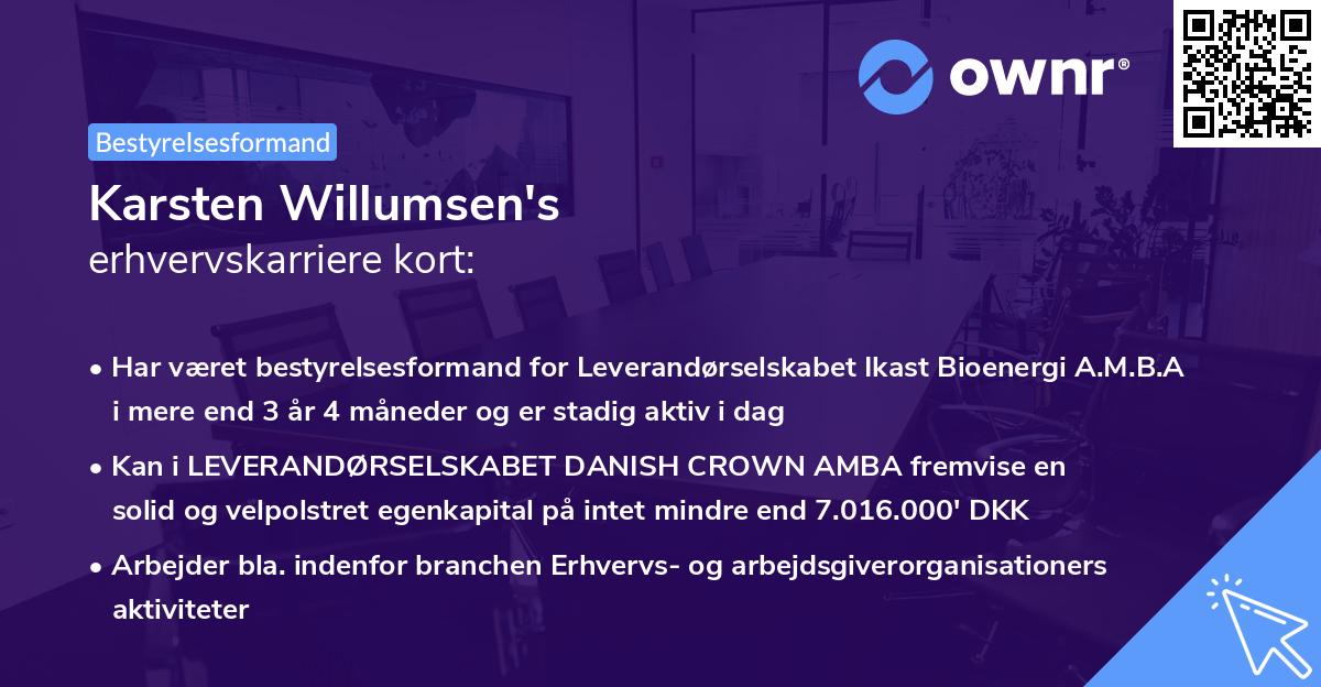 Karsten Willumsen's erhvervskarriere kort