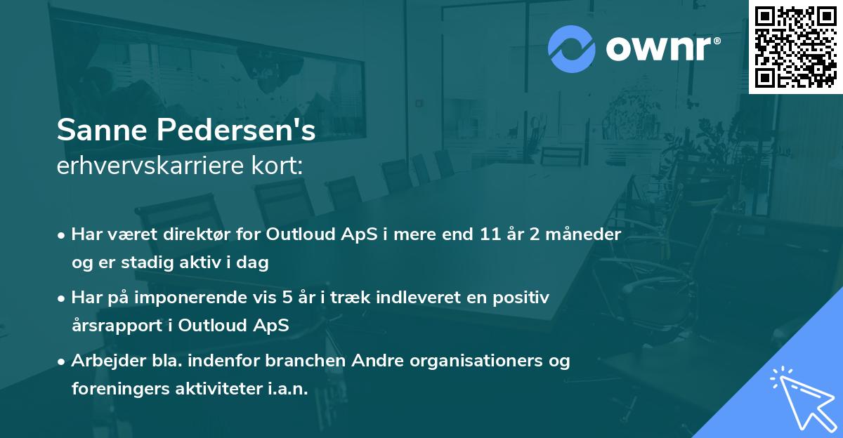 Sanne Pedersen's erhvervskarriere kort
