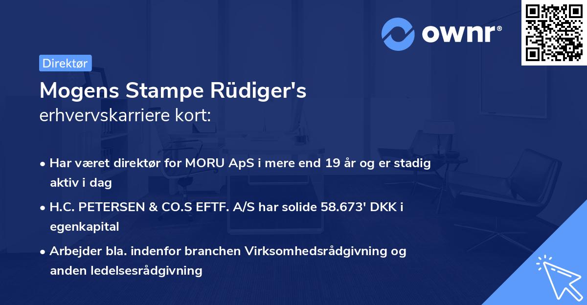 Mogens Stampe Rüdiger's erhvervskarriere kort