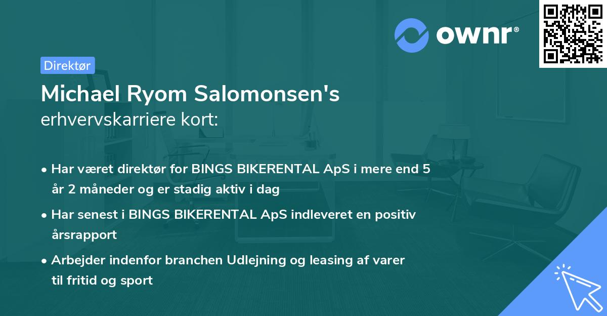 Michael Ryom Salomonsen's erhvervskarriere kort