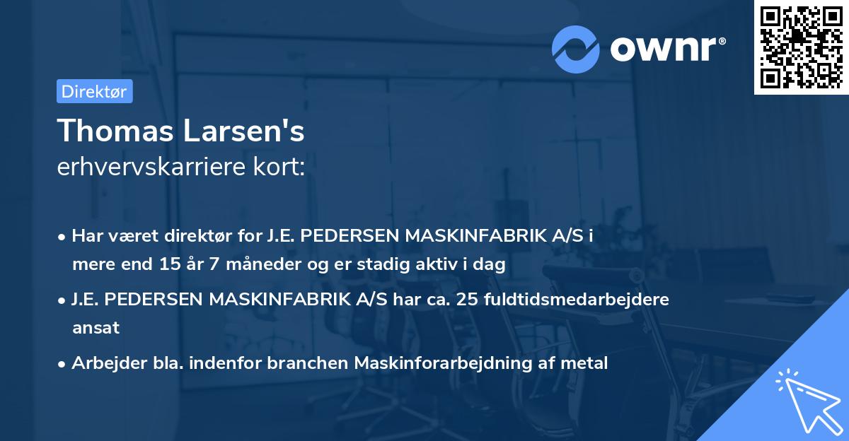 Thomas Larsen's erhvervskarriere kort