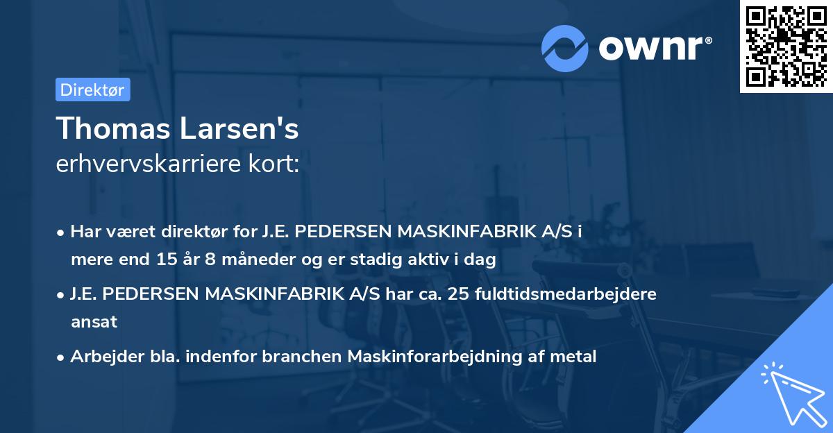 Thomas Larsen's erhvervskarriere kort