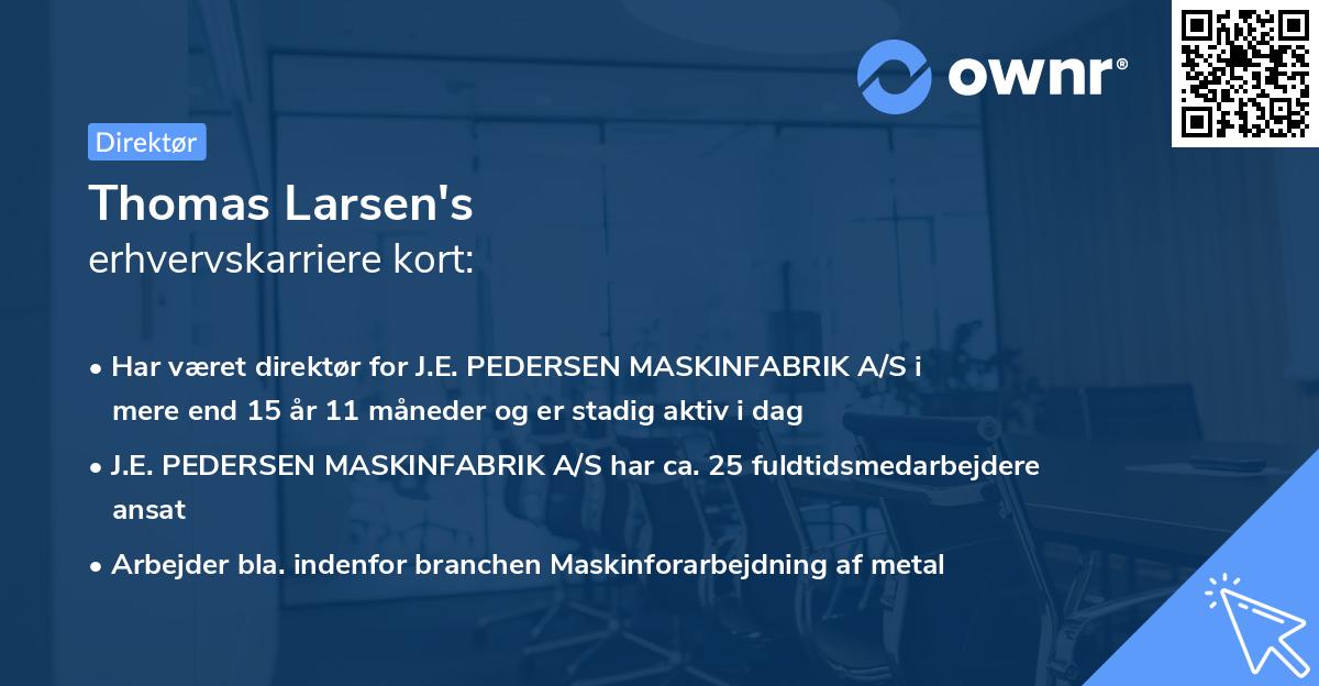 Thomas Larsen's erhvervskarriere kort