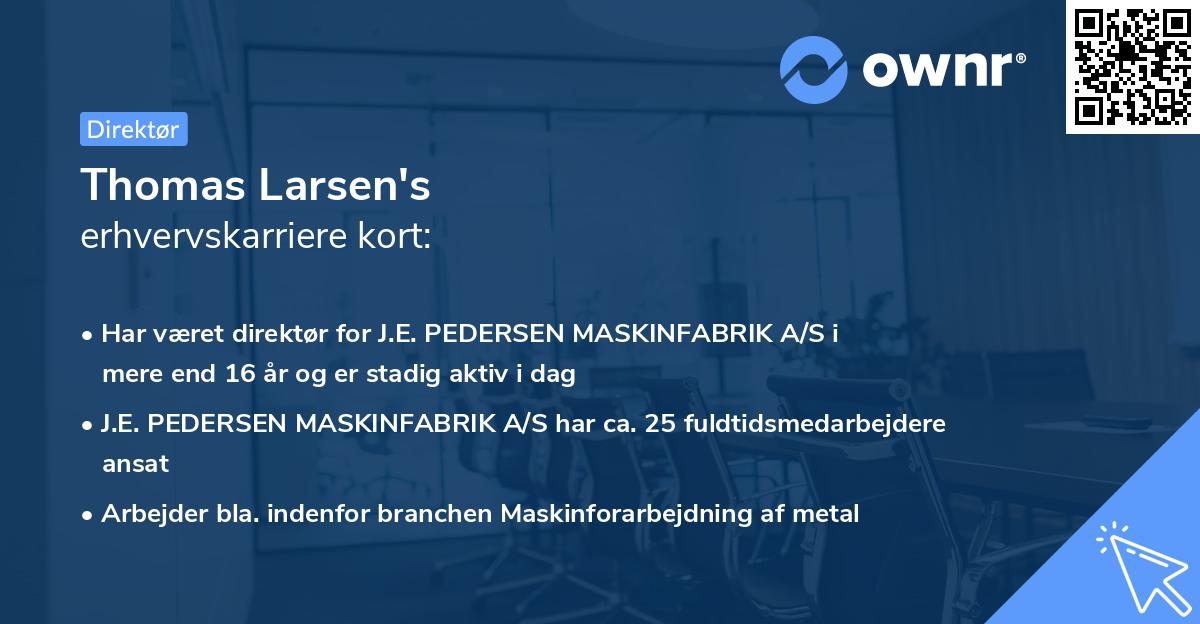 Thomas Larsen's erhvervskarriere kort