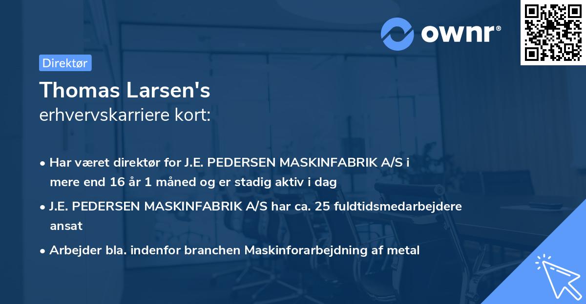 Thomas Larsen's erhvervskarriere kort