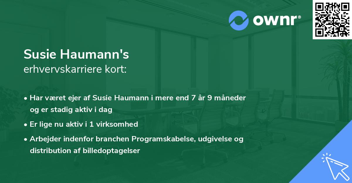 Susie Haumann's erhvervskarriere kort