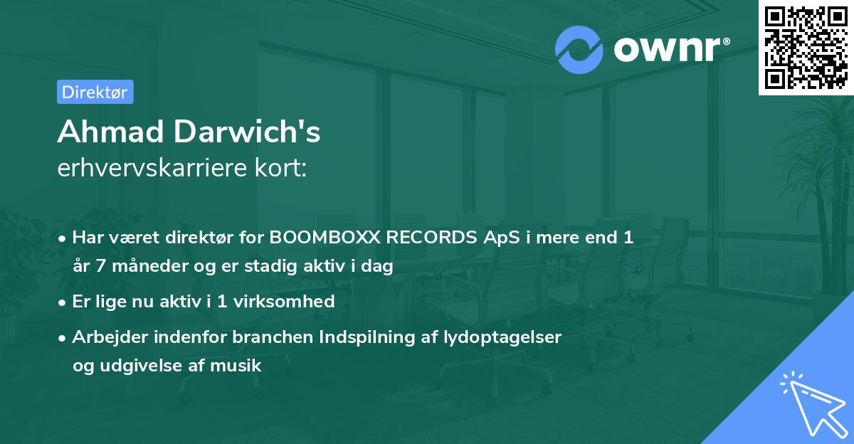 Ahmad Darwich's erhvervskarriere kort