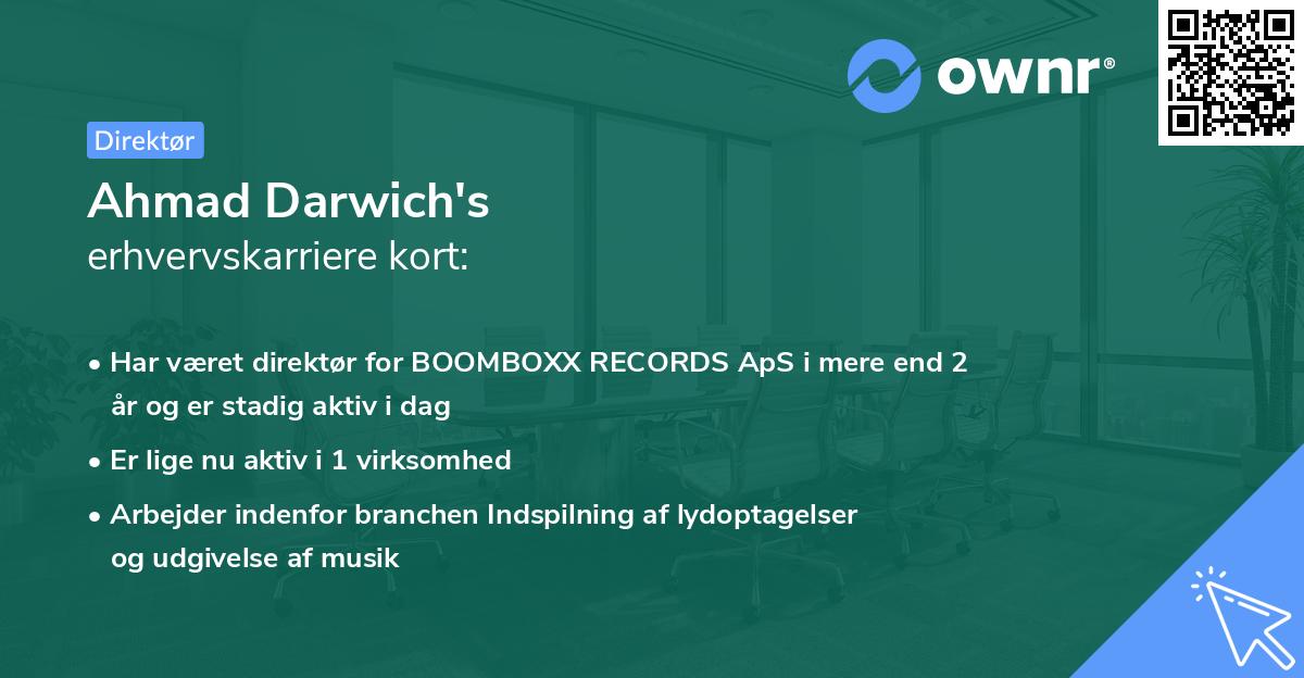 Ahmad Darwich's erhvervskarriere kort