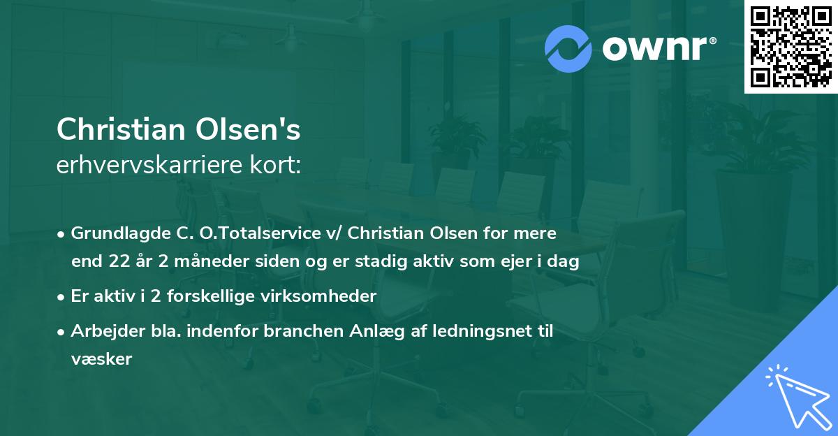 Christian Olsen's erhvervskarriere kort