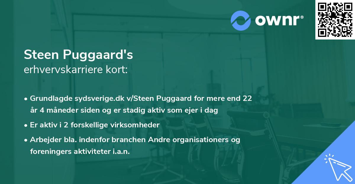 Steen Puggaard's erhvervskarriere kort