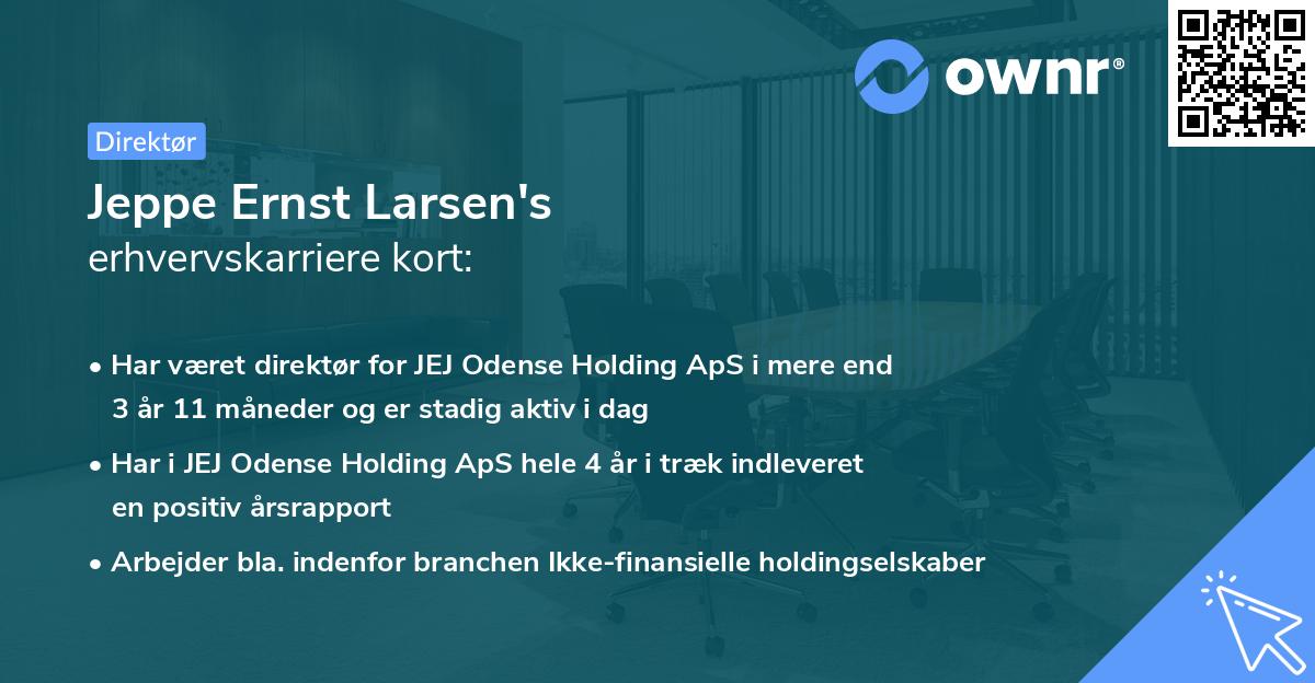 Jeppe Ernst Larsen's erhvervskarriere kort