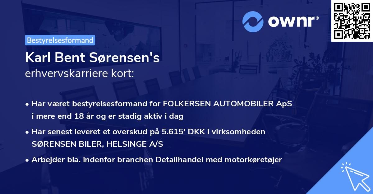 Karl Bent Sørensen's erhvervskarriere kort